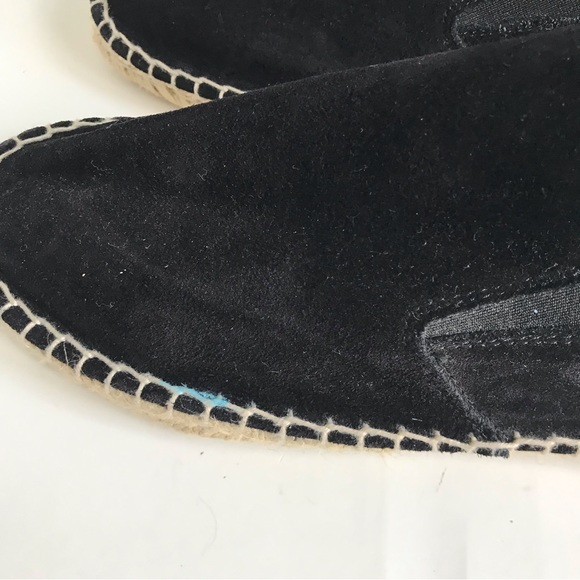Vince Robin Suede Espadrille Flat, Black. Size 9